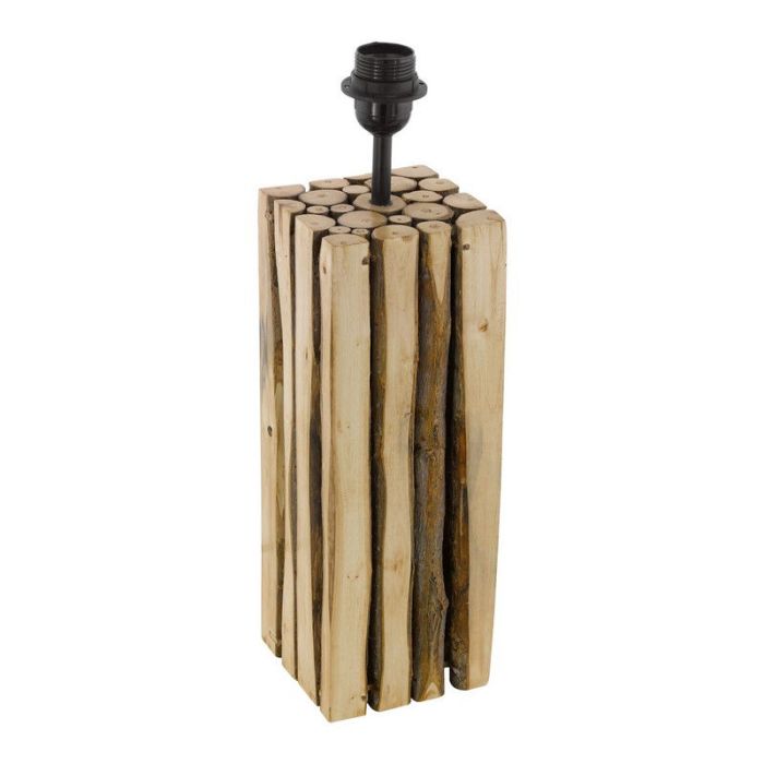 Lámpara de mesa sin pantalla de madera marrón, Kick, con interruptor