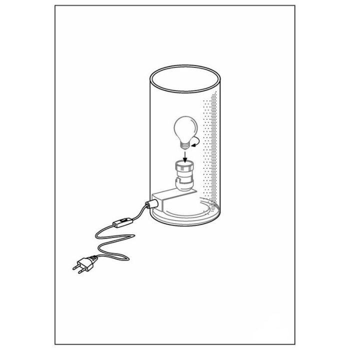 Lámpara de mesa blanca de vidrio, Basken, con interruptor