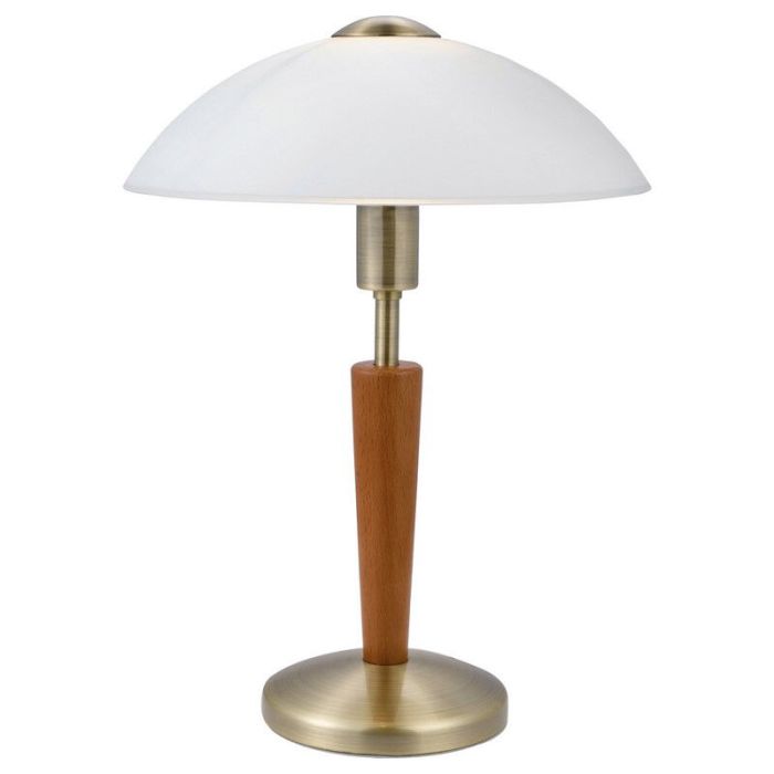 Lámpara de mesa bronce de madera, Miam, con regulador táctil