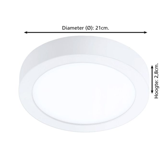 Lámpara de techo inteligente blanca de plástico, Geraldo, 16,5W, ajustable entre luz blanco cálido y frío LED, IP44