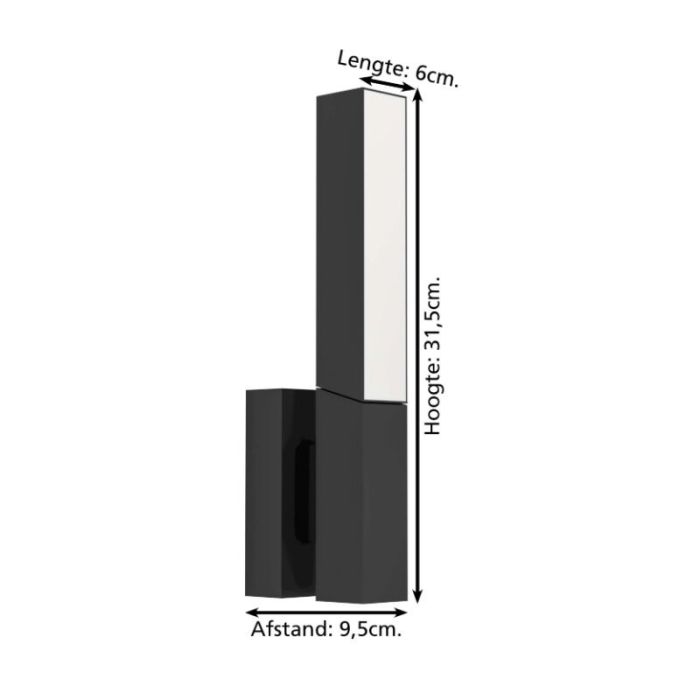 Lámpara exterior negra de aluminio, Salman, 4,5W, 3000K LED, IP44