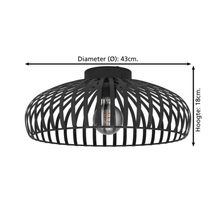 Plafón de techo negro de acero, Egine