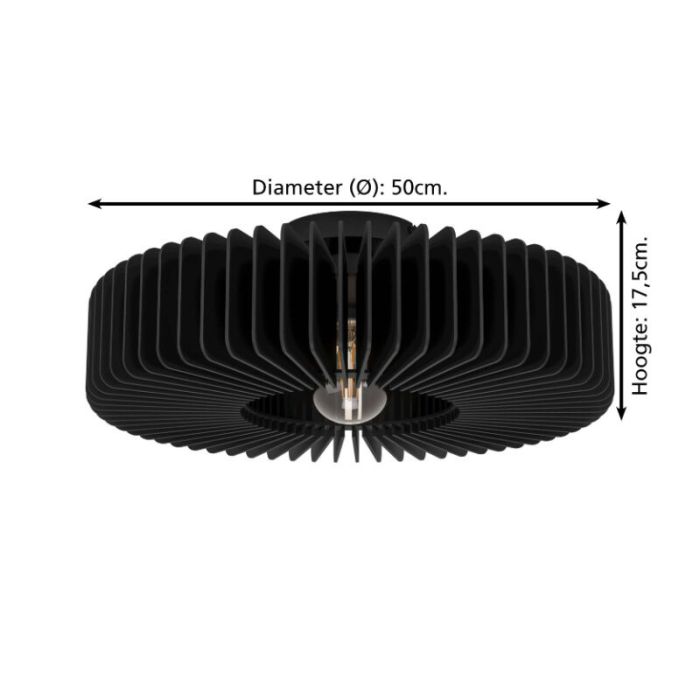 Plafón de techo negro de madera, Muna