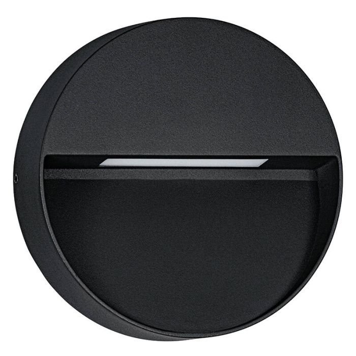 Lámpara exterior negra de aluminio, Lamar, 4,8W, ajustable entre luz blanco cálido y frío LED, IP65