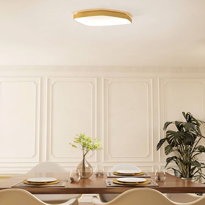 Plafón de techo dorado de aluminio, Samson, 25,2W, 3000K LED
