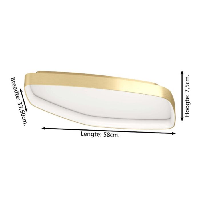Plafón de techo dorado de aluminio, Samson, 25,2W, 3000K LED