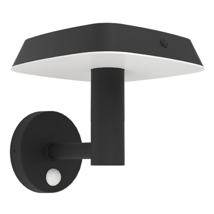 Aplique solar exterior negro de plástico, Ingemar, 8,5W, 3000K LED, IP65