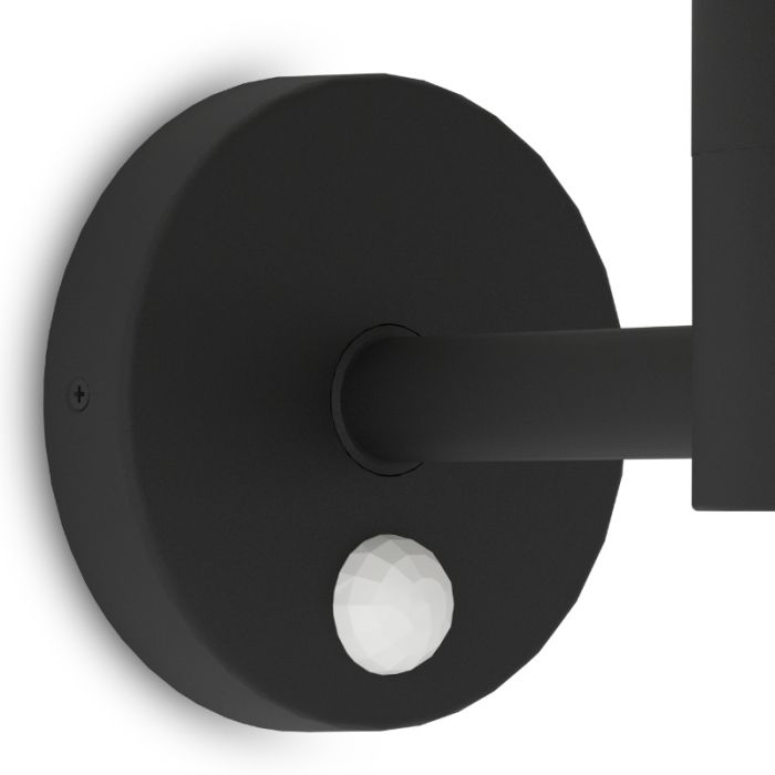 Aplique solar exterior negro de plástico, Ingemar, 8,5W, 3000K LED, IP65