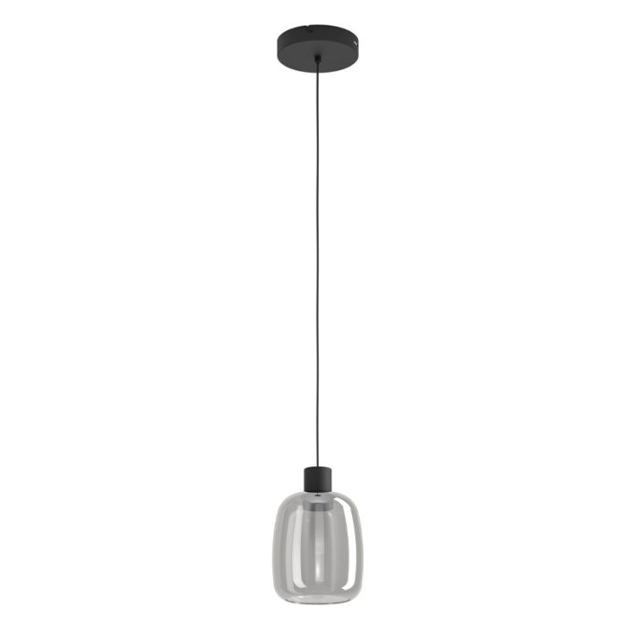 Lámpara colgante inteligente negra de vidrio, Tamika, 3,7W, RGBW LED