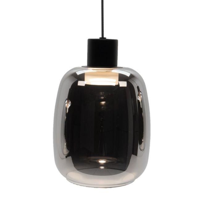 Lámpara colgante inteligente negra de vidrio, Tamika, 3,7W, RGBW LED
