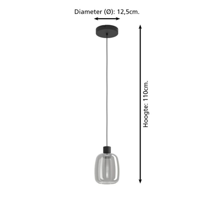 Lámpara colgante inteligente negra de vidrio, Tamika, 3,7W, RGBW LED