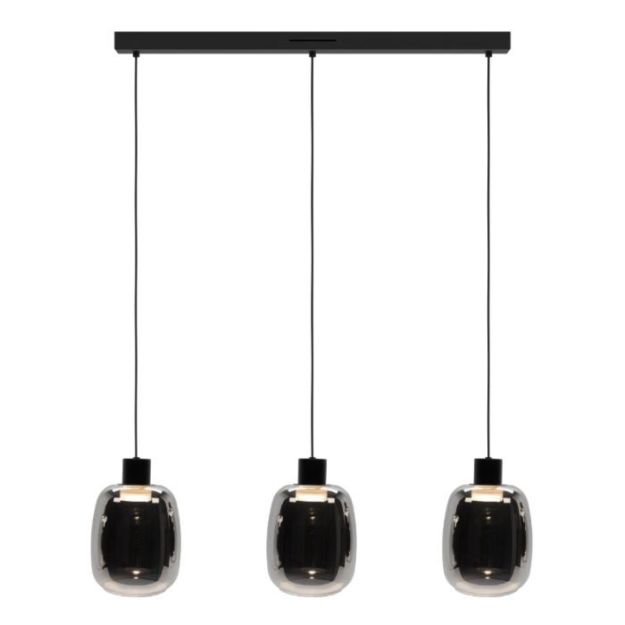Lámpara colgante inteligente negra de vidrio, Tamika, 3,7W, RGBW LED
