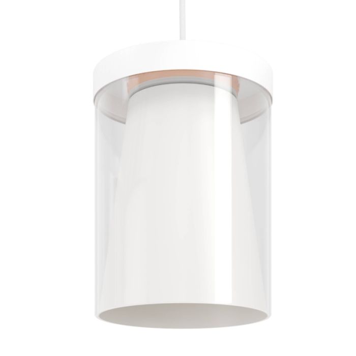 Lámpara colgante inteligente blanca de vidrio, Stern, 3,7W, RGBW LED