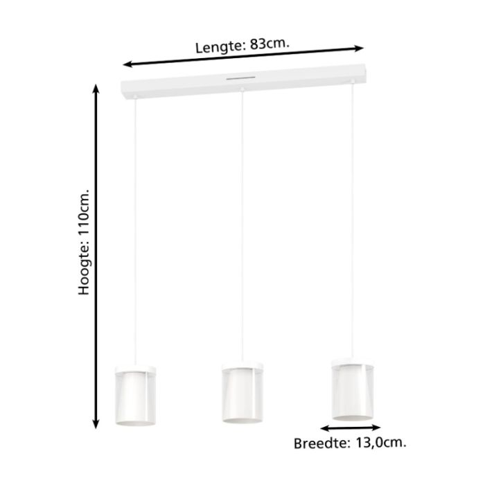 Lámpara colgante inteligente blanca de vidrio, Stern, 3,7W, RGBW LED