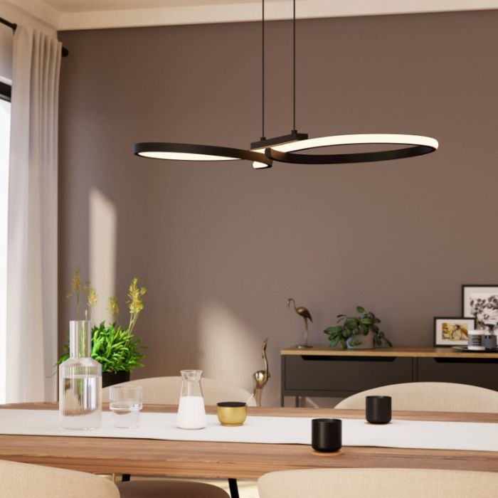Lámpara colgante negra de aluminio, Thekla, 21W, 3000K LED