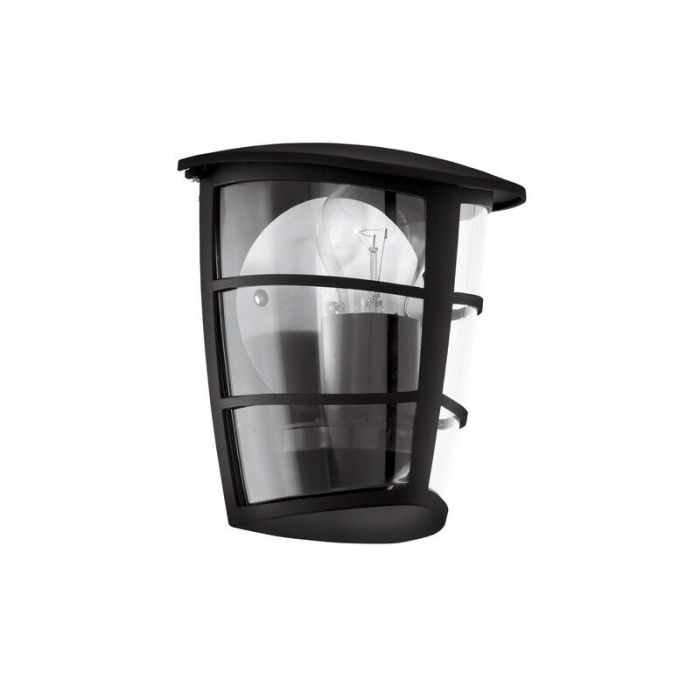 Lámpara exterior negra de plástico, Inas, IP44