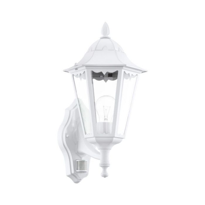 Aplique exterior con sensor de movimiento blanco de aluminio, Leanna, IP44