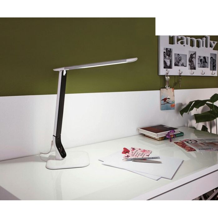 Flexo blanco de plástico, Ilias, 6W, 5000K LED, con regulador táctil