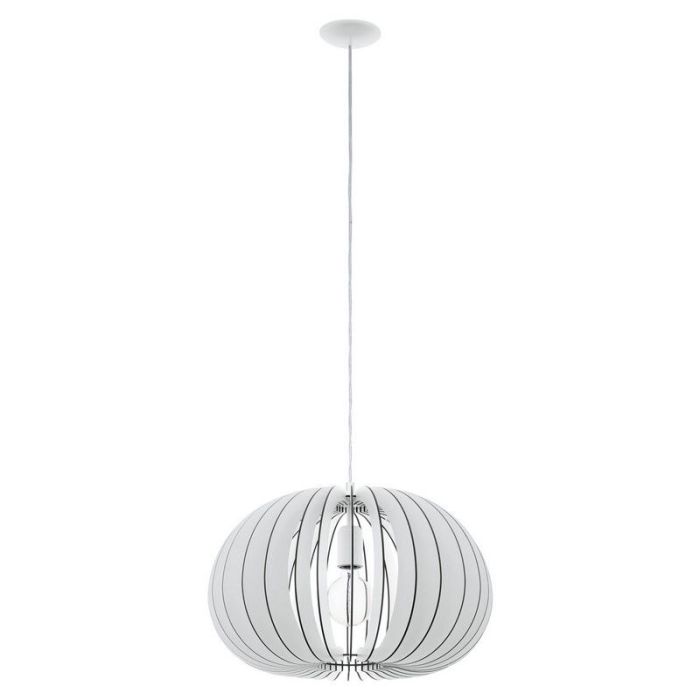 Lámpara colgante blanca de madera, Bergama