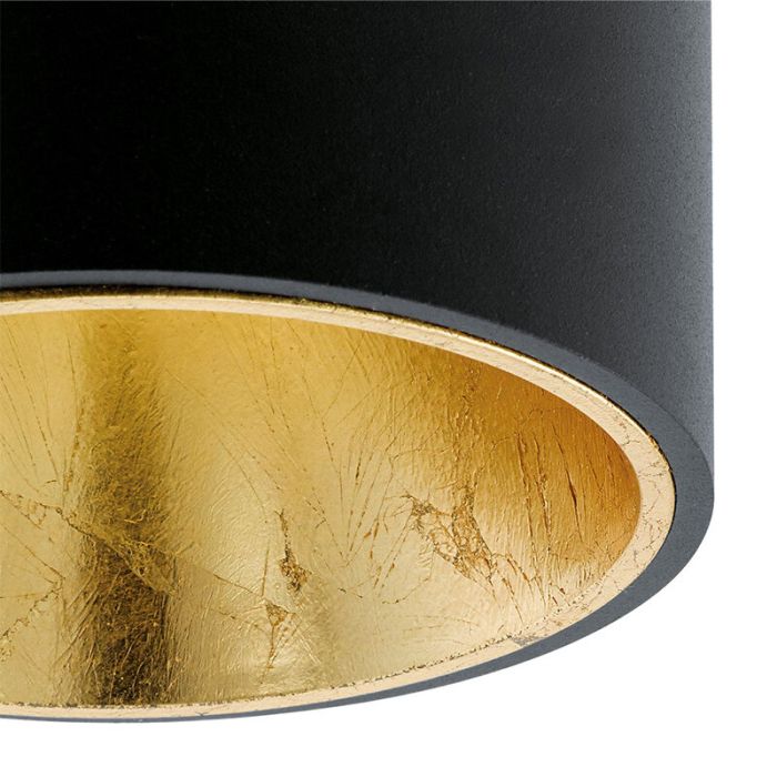 Plafón de techo dorado de aluminio, Dahne, 3W, 3000K LED