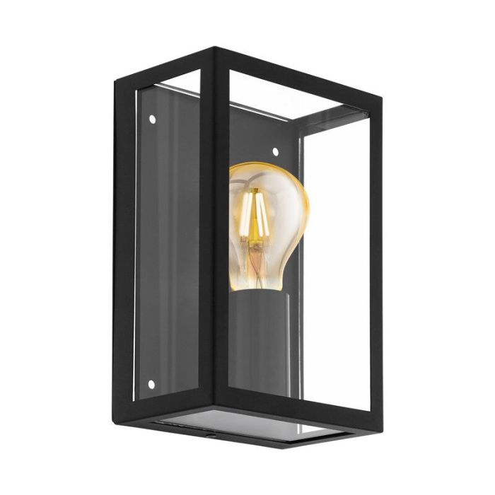 Lámpara exterior negra de acero, Alihan, IP44