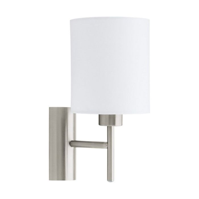 Aplique blanco de tela, Abano, con interruptor