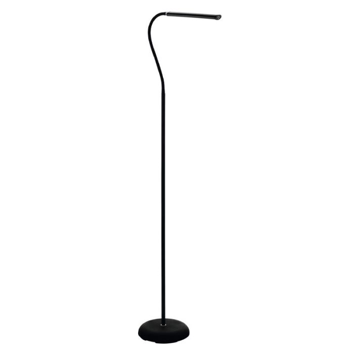 Lámpara de pie negra de plástico, Brennan, 5W, 4000K LED, con regulador táctil