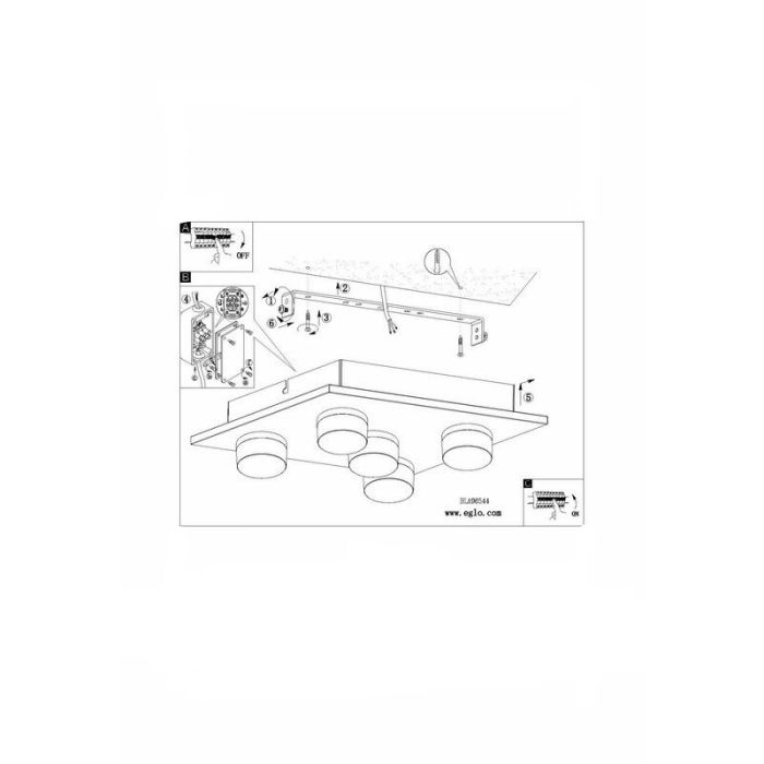 Lámpara de techo cromada de plástico, Busra, 7W, 3000K LED, IP44