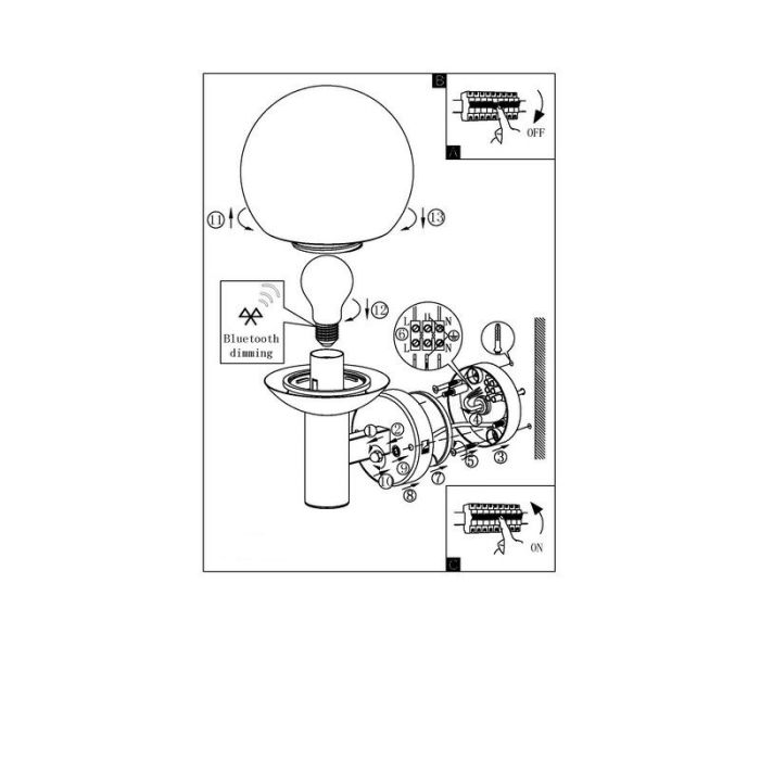Lámpara exterior plateada de acero inoxidable, Baukje, IP44
