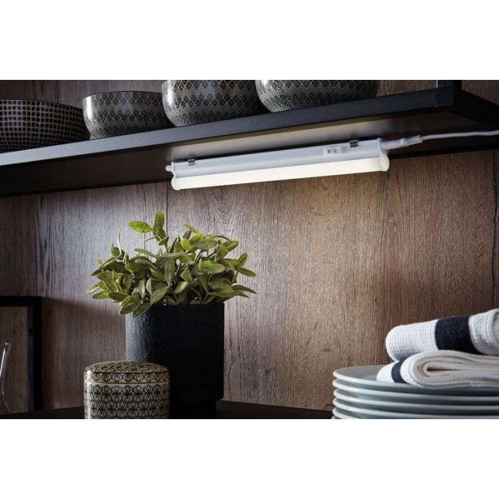 Plafón de techo de plástico blanco, Nicolle, 3W, 4000K LED, con interruptor