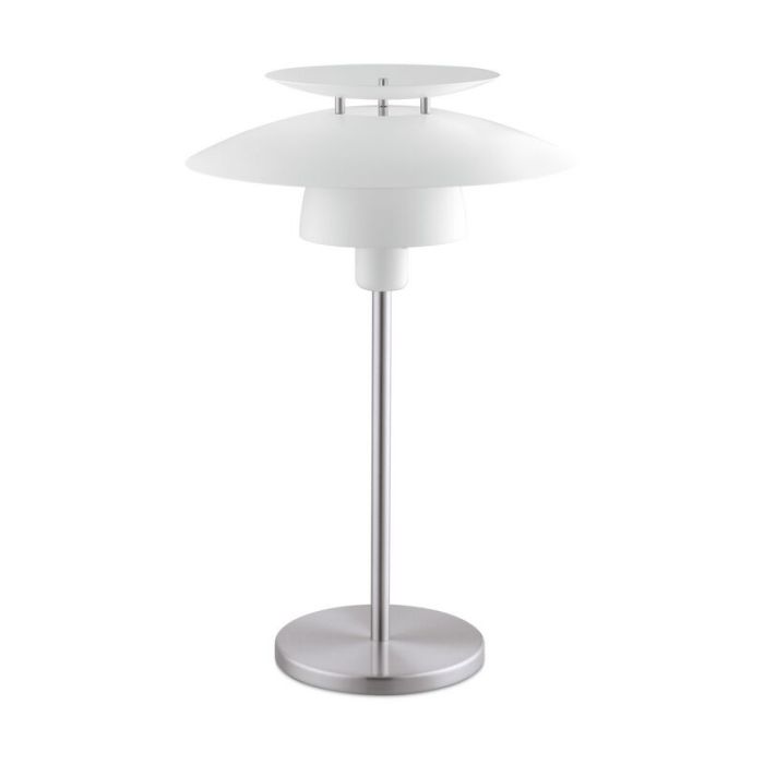 Lámpara de mesa níquel de acero, Lariana, con interruptor