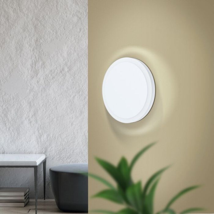 Plafón de techo blanco de acero, Evalien, 8W, 3000K LED