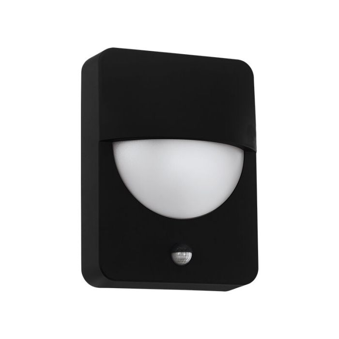 Aplique exterior con sensor de movimiento negro de aluminio, Kilian, IP44