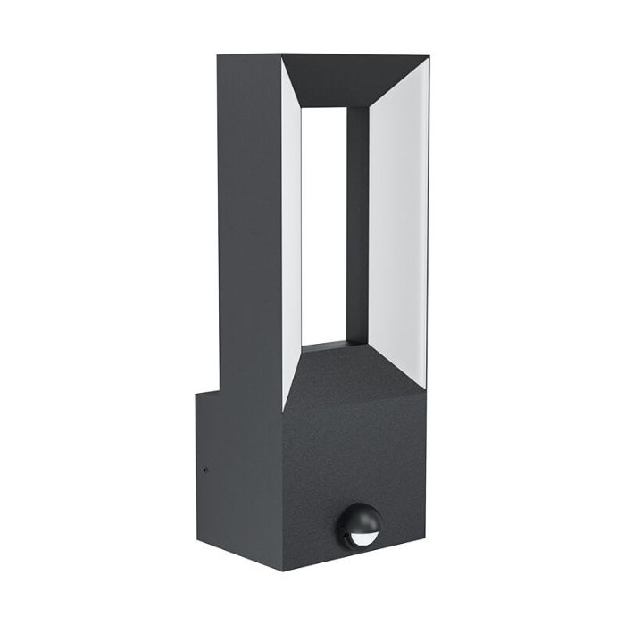 Aplique exterior con sensor de movimiento negro de aluminio, Larisa, 5W, 3000K LED, IP44