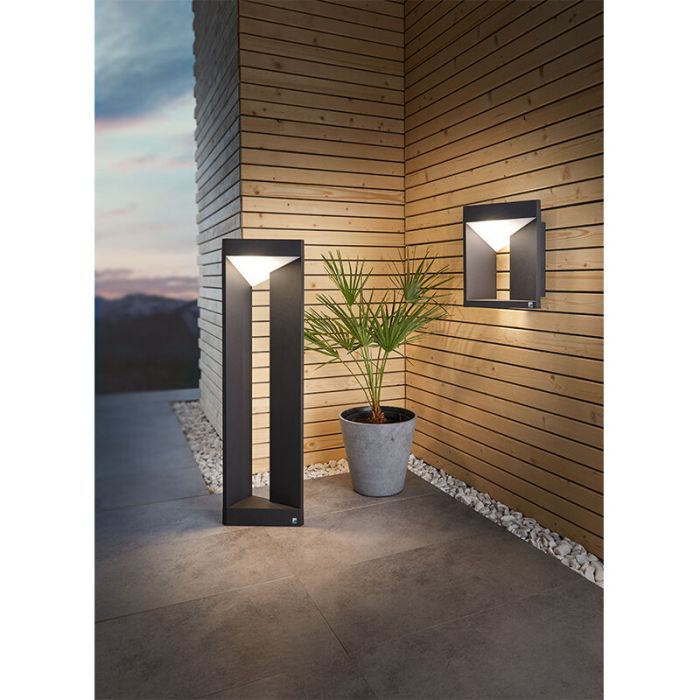 Lámpara exterior negra de aluminio, Lyke, 10W, 3000K LED, IP54