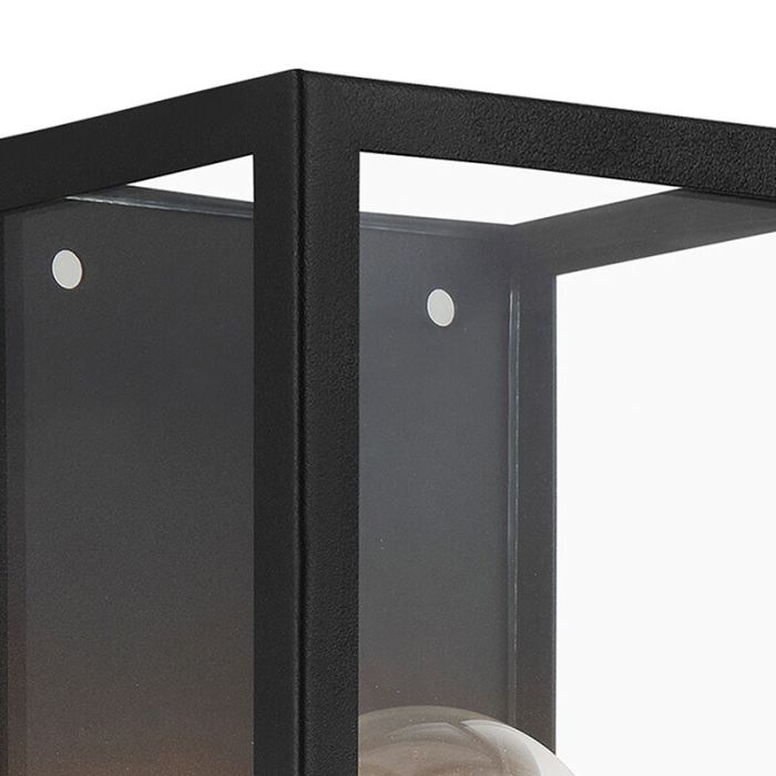 Aplique baño negro de vidrio, Amadou, IP44