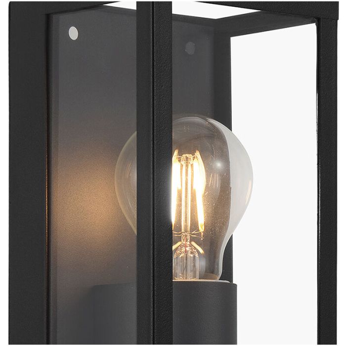 Aplique baño negro de vidrio, Amadou, IP44