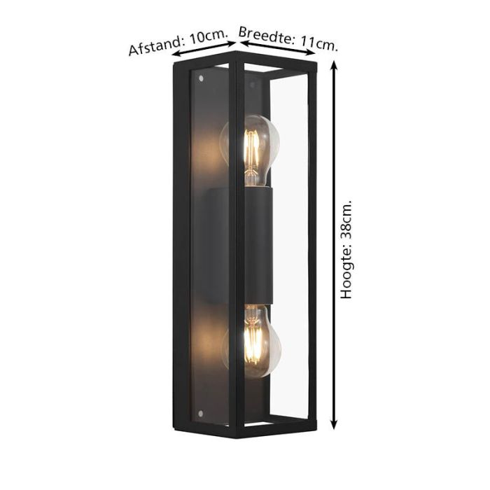 Aplique baño negro de vidrio, Amadou, IP44