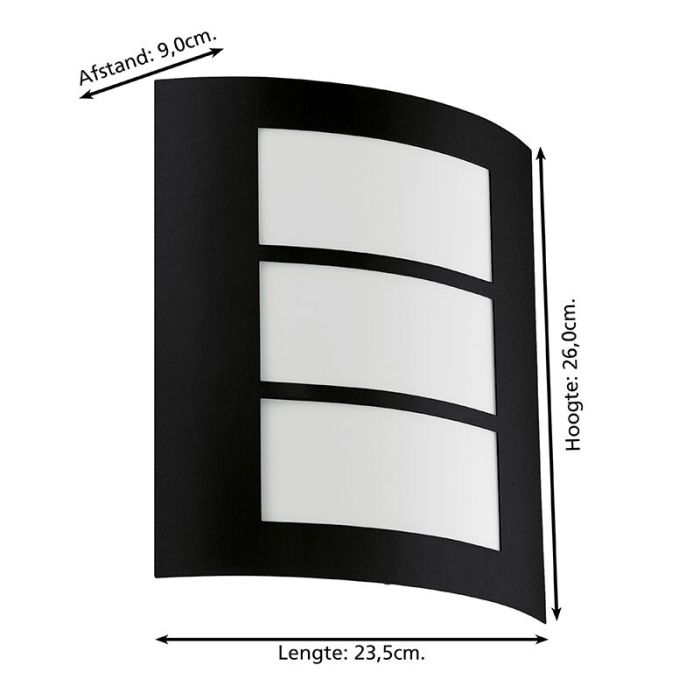 Lámpara exterior negra de acero, Aartje, IP44