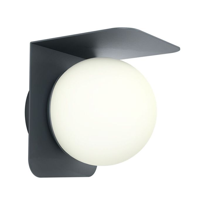 Lámpara exterior negro de aluminio, Lute, IP44
