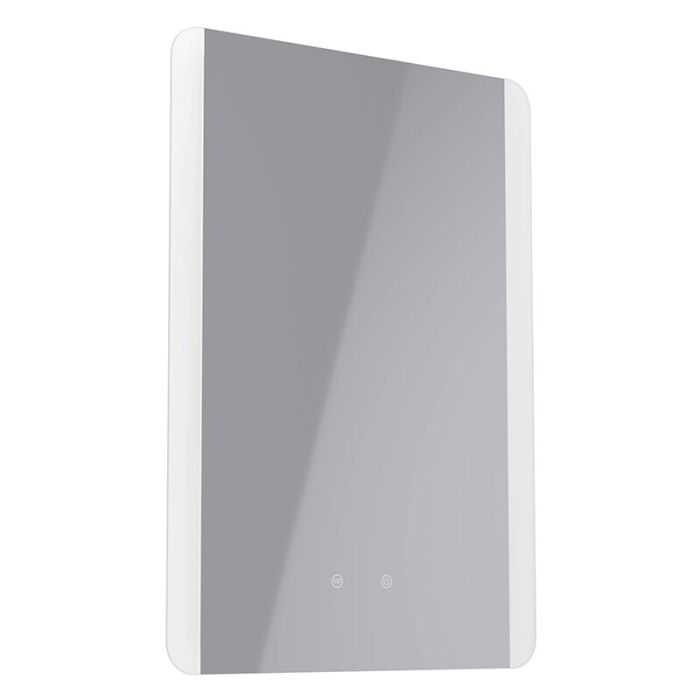 Espejo retroiluminado gris de vidrio, Bibi, 7,1W, ajustable entre luz blanco cálido y frío LED, IP44, con interruptor