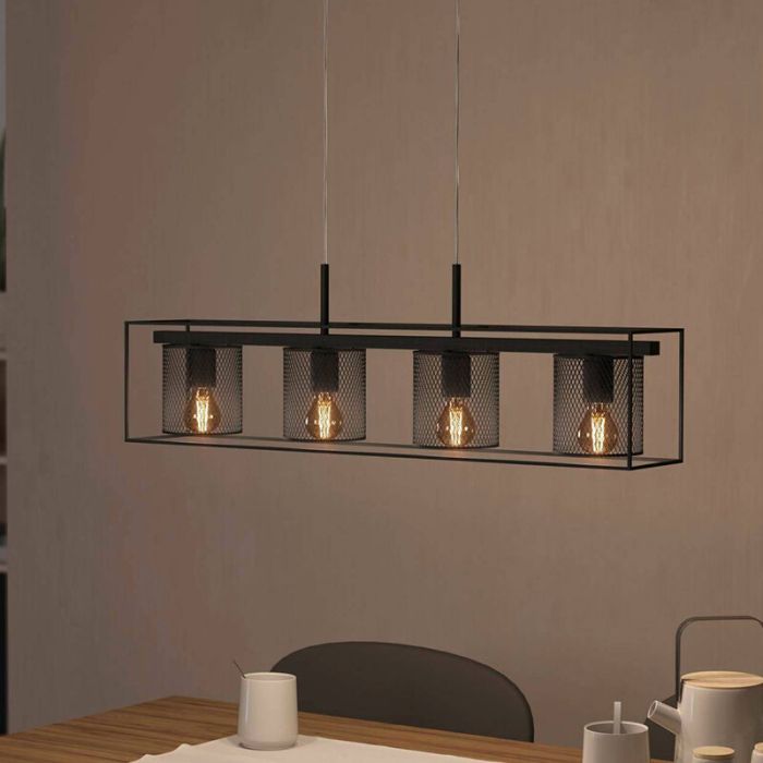 Lámpara colgante negra de aluminio, Thiemo