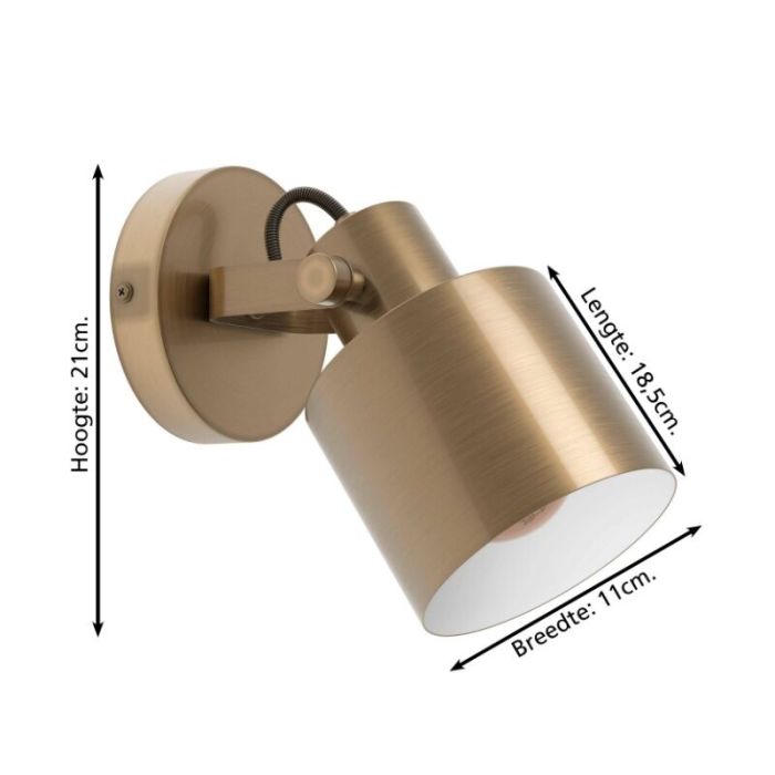 Foco de pared dorado de aluminio, Kwinten