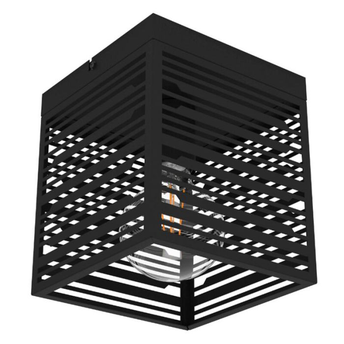 Lámpara de techo negra de aluminio, Lennaert