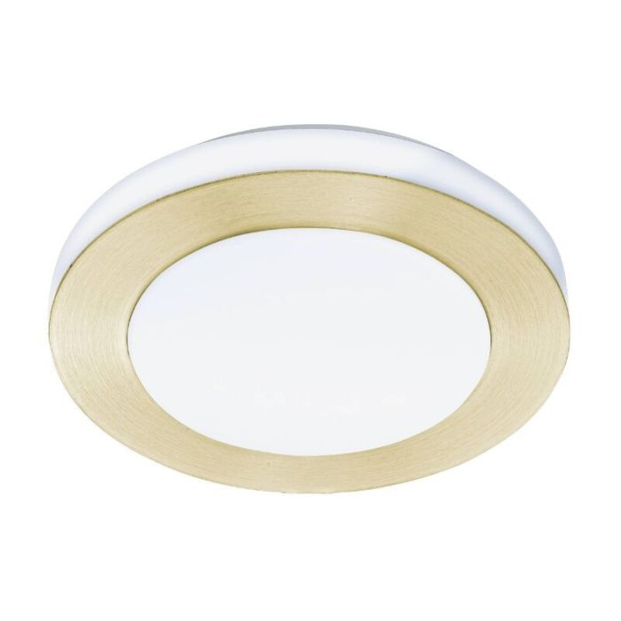 Lámpara de techo baño dorada de plástico, Amina, 3,6W, 3000K LED, IP44