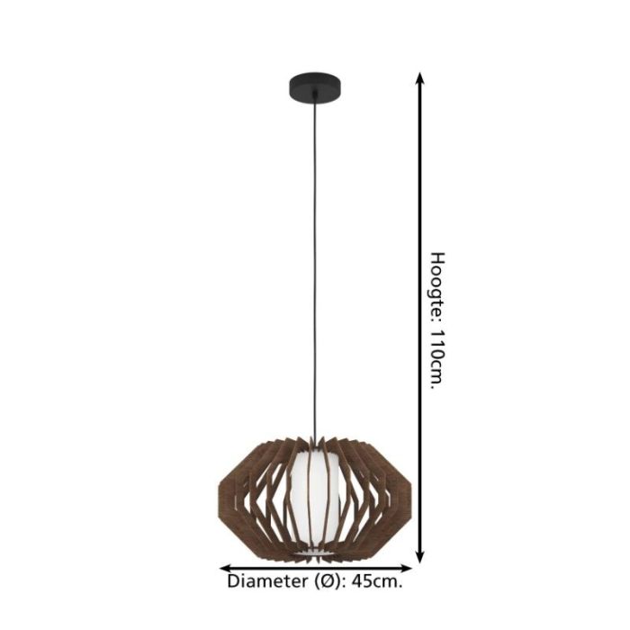 Lámpara colgante de madera marrón, Lianda