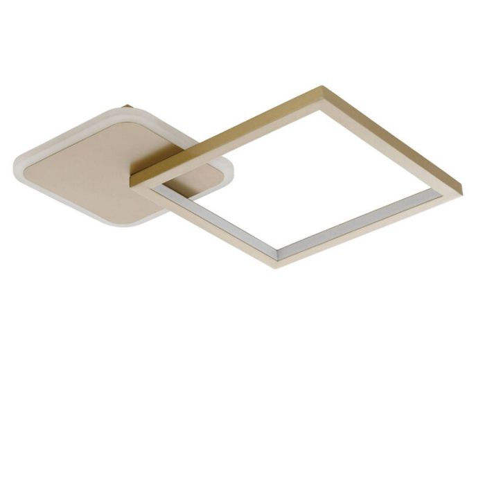 Lámpara de techo dorada de aluminio, Sivan, 15W, ajustable entre luz blanco cálido y frío LED, regulable en 3 pasos