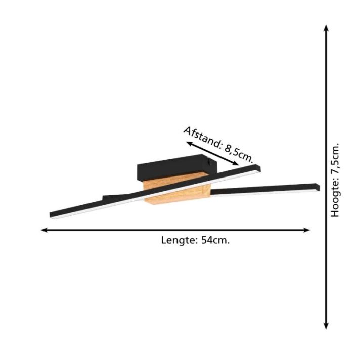 Aplique negro de aluminio, Leintje, 6,3W, 3000K LED