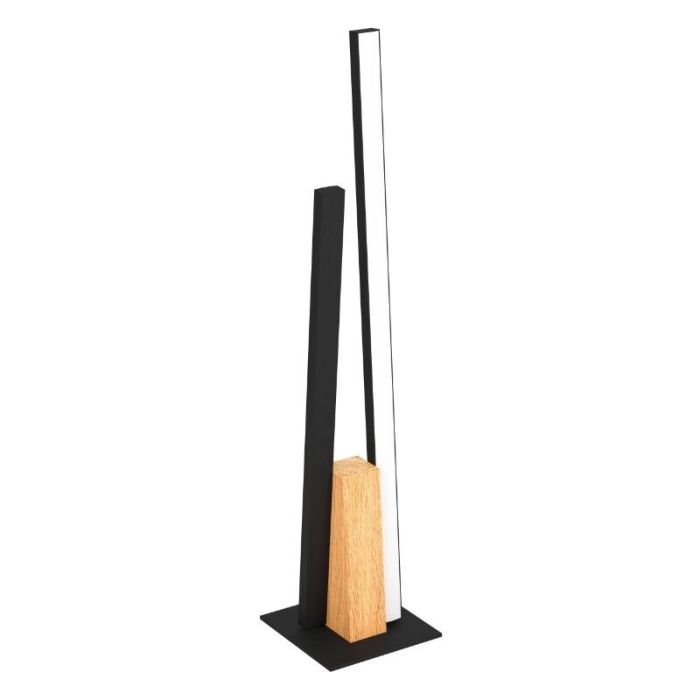Lámpara de mesa negra de aluminio, Leintje, 6,8W, 3000K LED, con interruptor