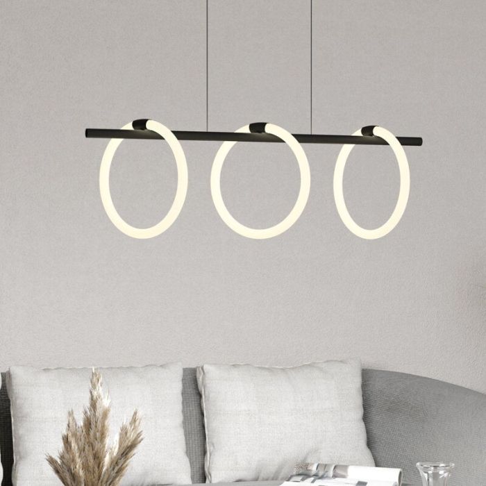Lámpara colgante negra de aluminio, Thibaut, 9W, 3000K LED